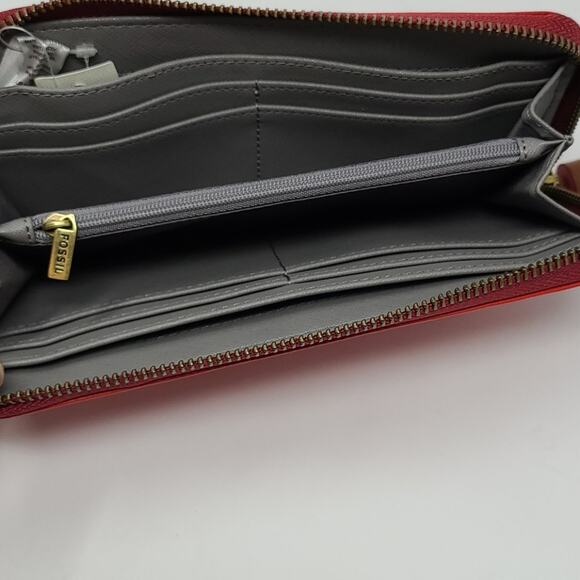 Fossil Tara Brick Red Leather Wallet - Picture 5 of 6